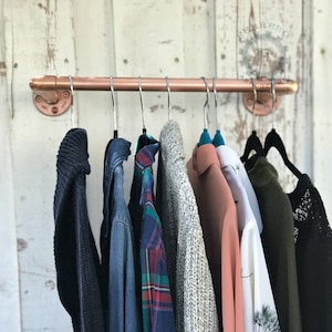copper  , clothes rack , industrial pipe , pipes rack , hanging , clothing