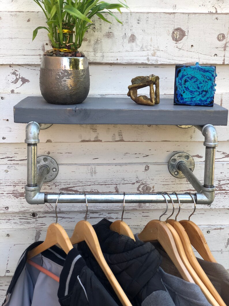 19 Pipes Shelf Galvanizedd Pipe Rack Clothing Rack Etsy