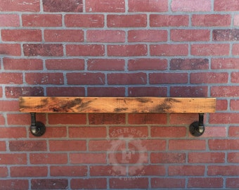 rustic shelf, Industrial Shelf, Rustic Shelf, Wall Shelf, Wood Shelf, Pipe Shelf, Bookshelf, Book Shelf 35", ,