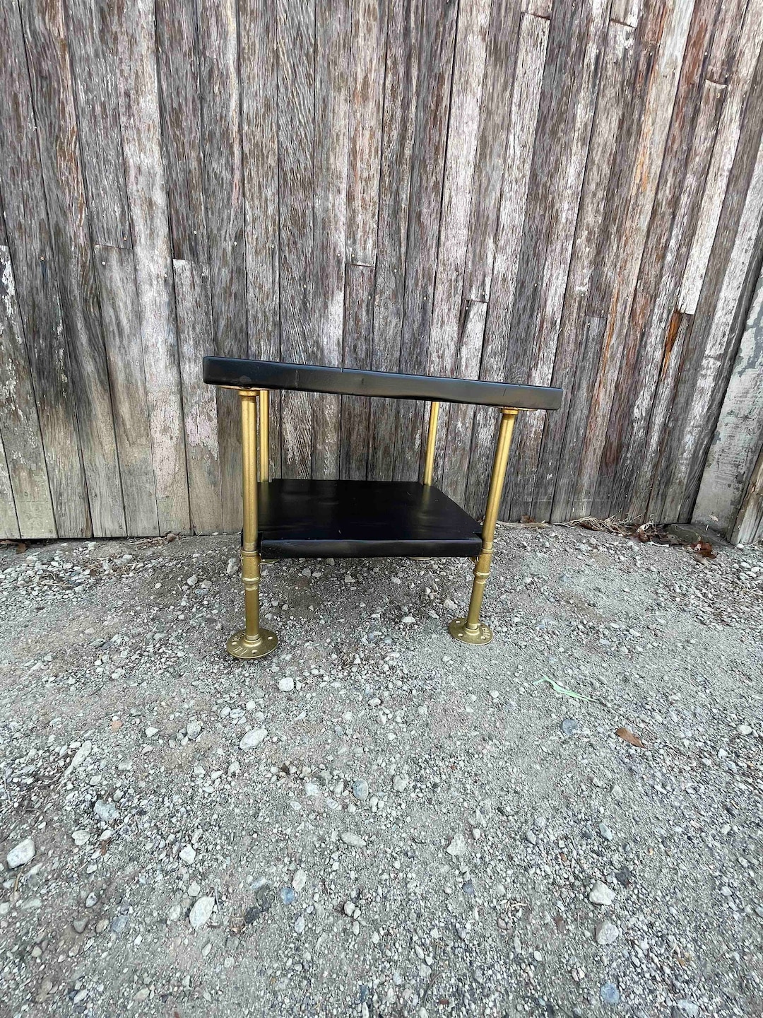Industrial Side Table Small Table Wood and Metal Pipes Table Many ...