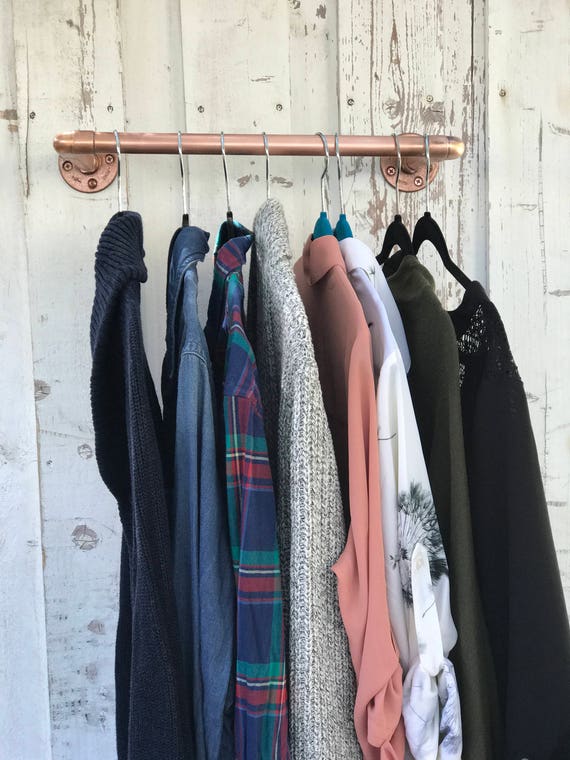 DIY Copper and Leather Hanging Clothing Rack — hometohem