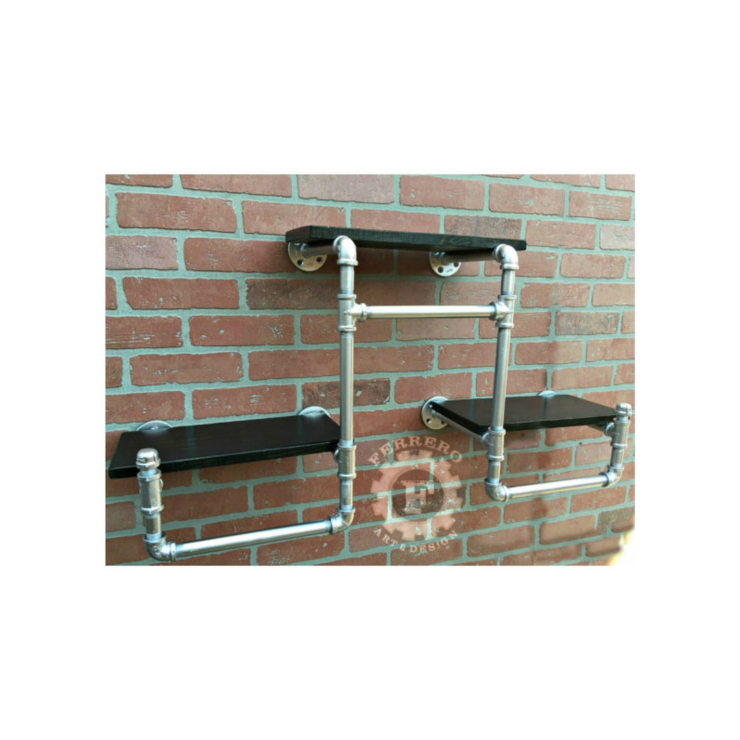 Steampunk Rack Industrial Shelf, Steampunk Shelf, Wall Shelf, Industrial Rack, Pipe ...