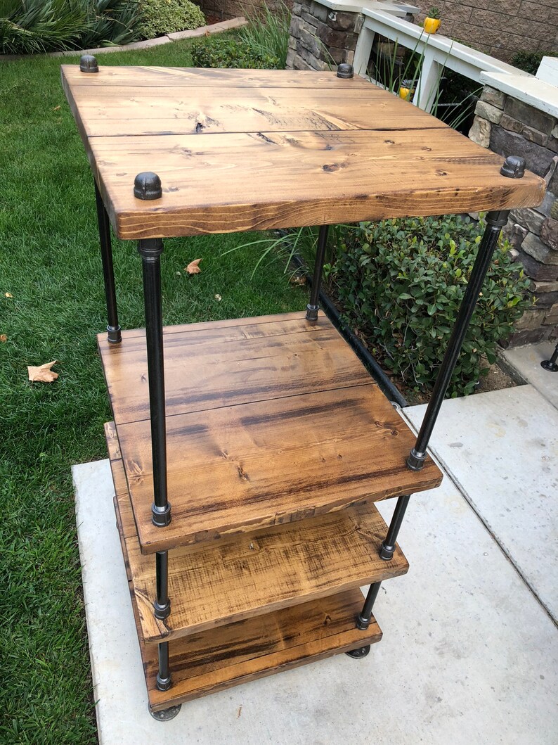 Industrial Shelf Stand Alone Shelving Pipe Wood Shelf Etsy