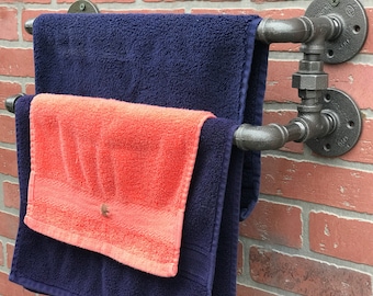 rack shelf Towel Rack, Towel bar, Towel Holder, Industrial Towel Rack, Steampunk Towel Bar, Industrial Decor, Bathroom Decor,, ,