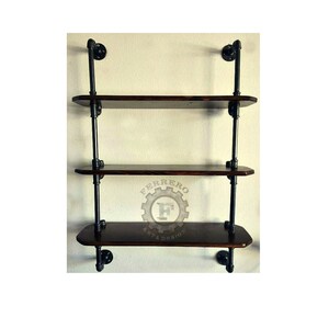 industrial shelves wall decor pipes pipe wood customization