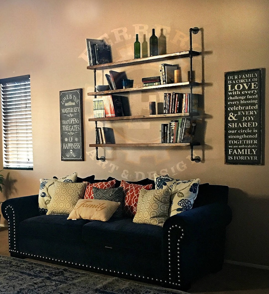 Industrial Shelving Unit Steampunk Style Pipe And Treated - Foto 9