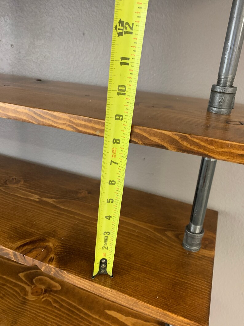 Reclaimed look wood pipe shelving unit shelves wall shelf Etsy