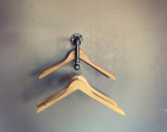 Clothing Rack -  wall hanger - clothing rack  Pipe - Retail Display faceout cascade rack - Industrial - rack - clothes hook