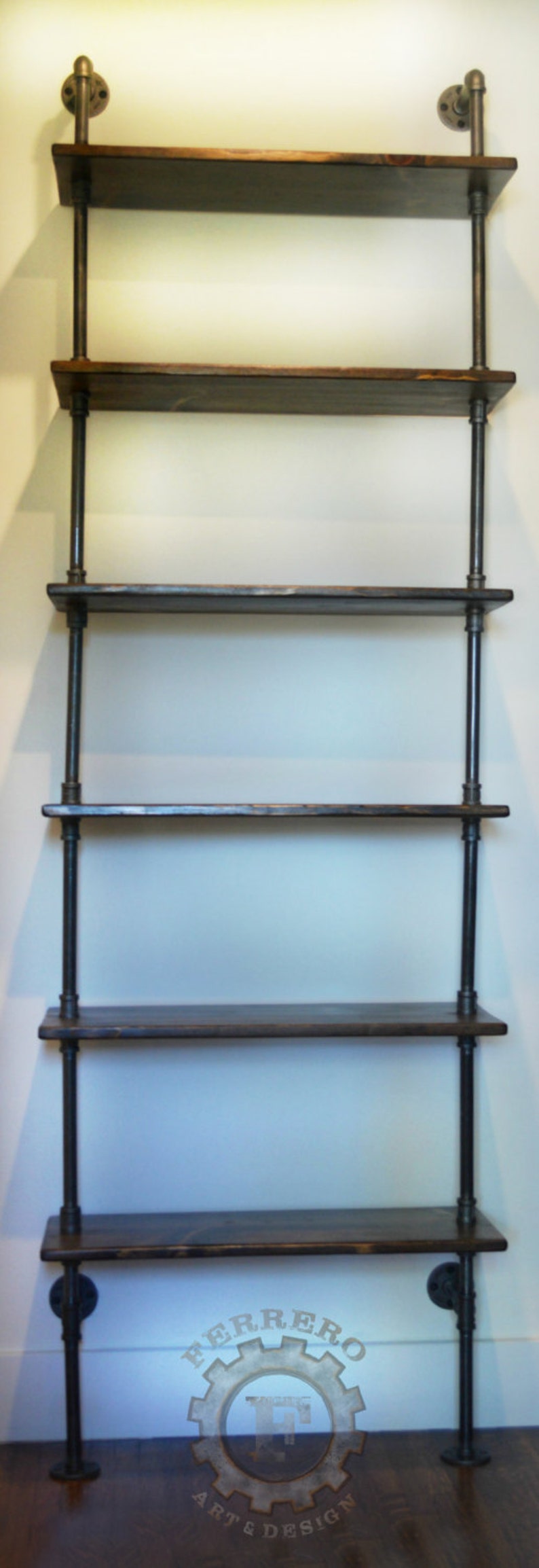 industrial pipe Shelf, Industrial Shelf, Store Shelf, Book Shelf, Steampunk Decor, Industrial Decor, Closet Organizer, Store Decor image 5