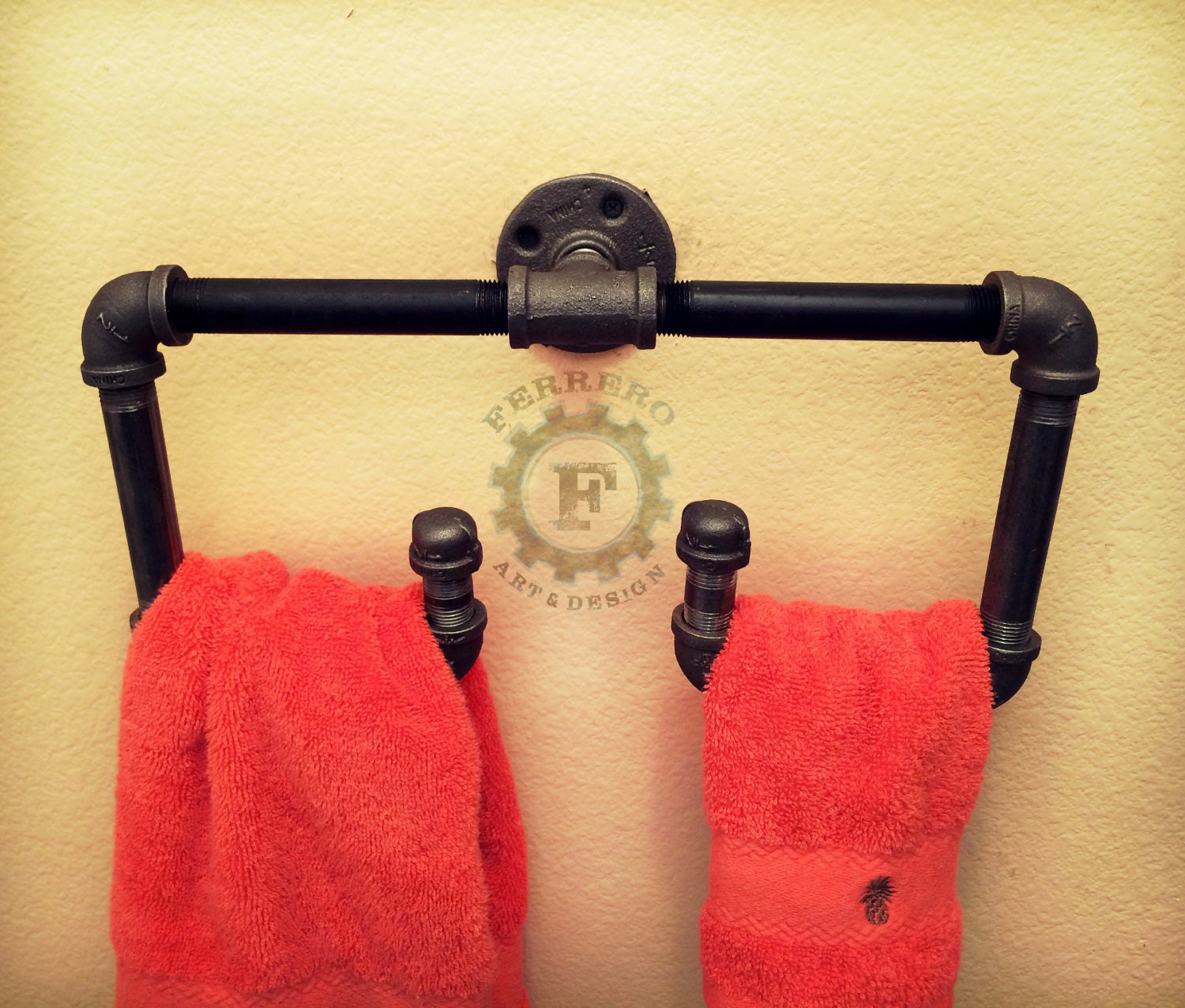 Towel Rack pipe rack Industrial Pipes Industrial Decor Etsy