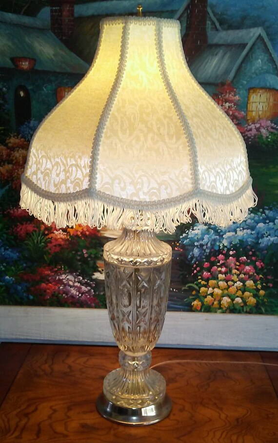 vintage cut glass table lamps