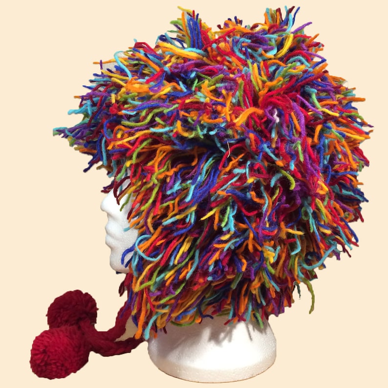 Shaggy woolly multicoloured hat image 2