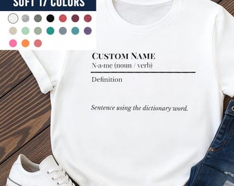 Définition sarcastique personnalisée pour t-shirt | T-shirt personnalisé aux couleurs confortables | Cadeau pour elle ou lui