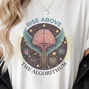 Anti Algorithm Shirt, Rise Above Graphic Tee, Funny Social Media Burnout Top, Gen X Humor Soft Shirt