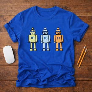 Programming Robot 01 10 11 Shirt, Binary Code Geek Tee, Survivor Coding Humor Graphic Tee, Computer Science Gift, Software Developer Shirt