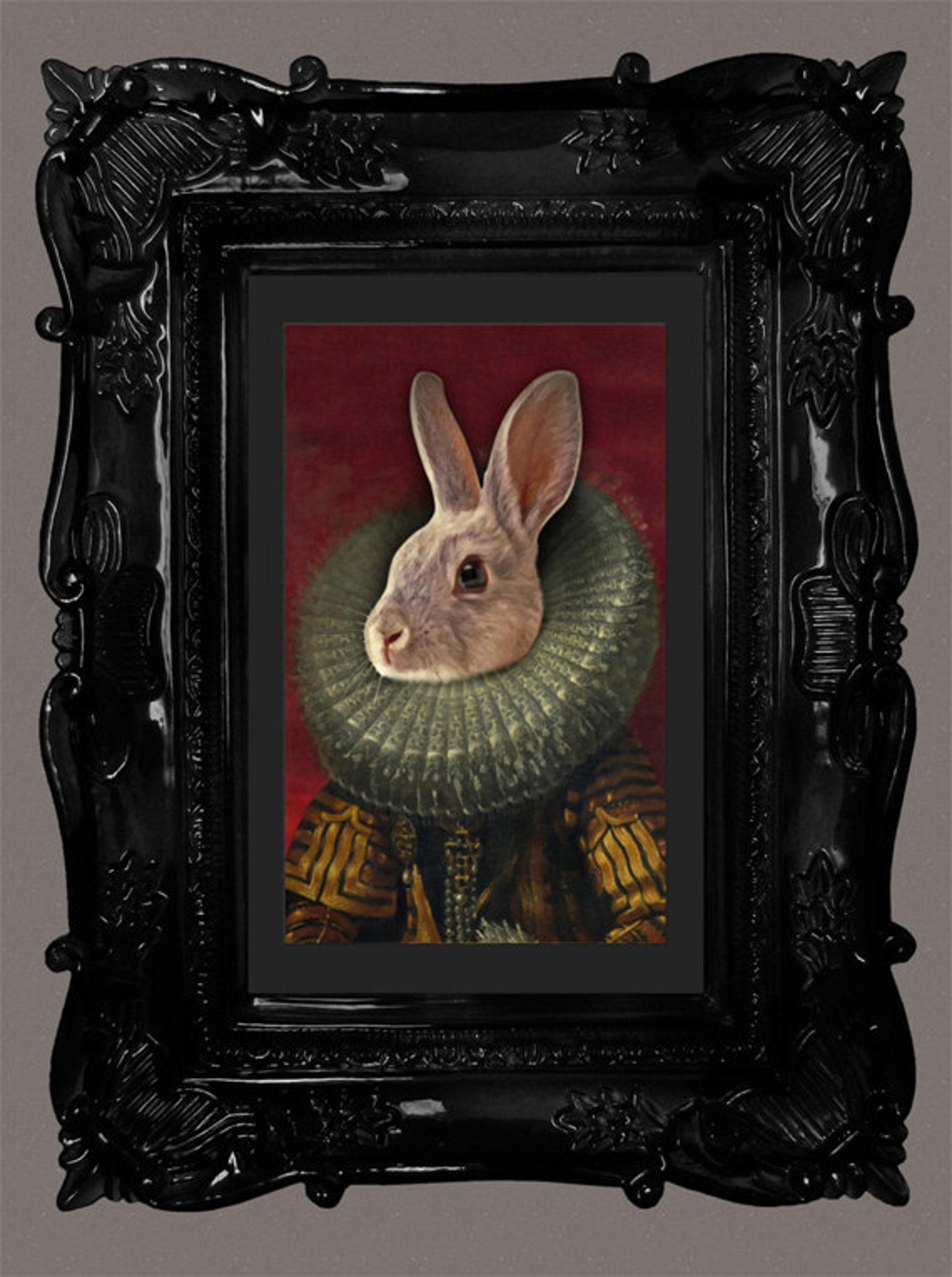 Rabbit Print Rabbit Portrait Premade Rabbit Picture | Etsy