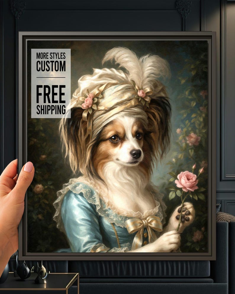 Pet Portrait Custom | Aristocrats Renaissance Dog Art, Custom Royal Pet Portrait, Personalized Cat Wall Art, Pet Memorial Canvas bild 1