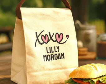 Personalized Canvas Lunch Bag, Eco-Friendly Tote