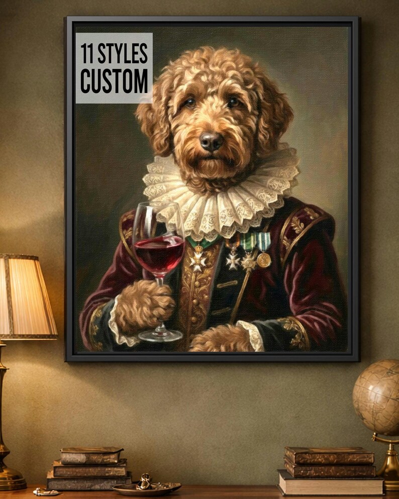 Pet Portrait Custom | Aristocrats Renaissance Dog Art, Custom Royal Pet Portrait, Personalized Cat Wall Art, Pet Memorial Canvas bild 12