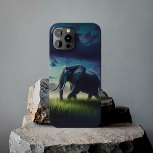 A Touch of Majesty Vibrant Sunset Elephant iPhone Case For All iPhone Models 12, 13, 14, 15, Elephant Design 3