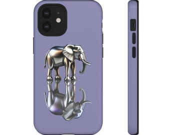 Iridescent Elephant Phone Case, Metallic Reflection Art
