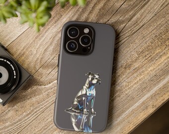Iridescent Pit Bull Phone Case, Metallic Reflection Art Cover