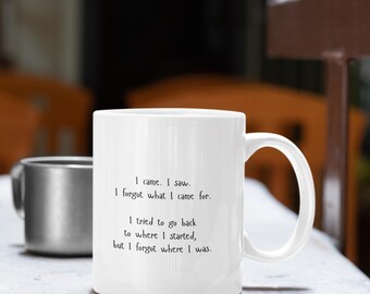 Memory Lapse Mug: "I Came. I Saw. I Forgot." Funny Coffee Mug! 11oz or 15oz