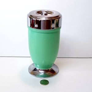 Vintage Freezeinhot Insulated Glass Insert Tumbler Minty Green 1960s.