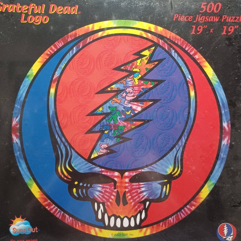 Vintage A Grateful Dead Logo Steal Your Face Tie Dye &amp; Bears Puzzle ...