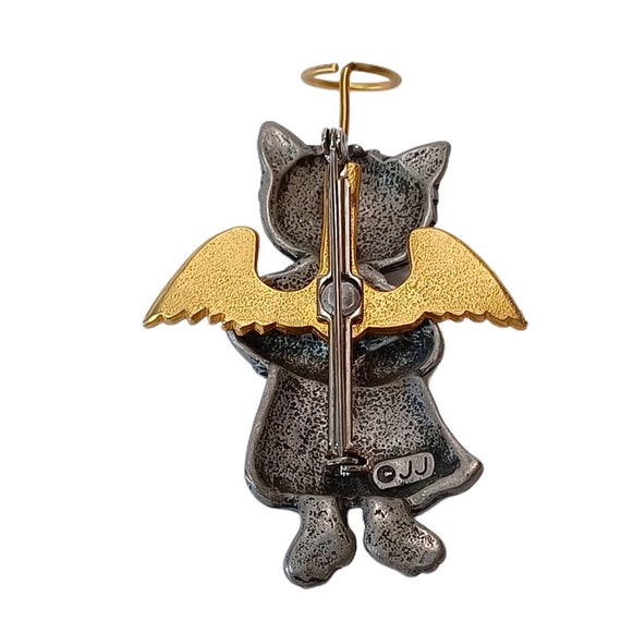 Vintage JJ Two Tone Angel Kitty with Articulated … - image 5