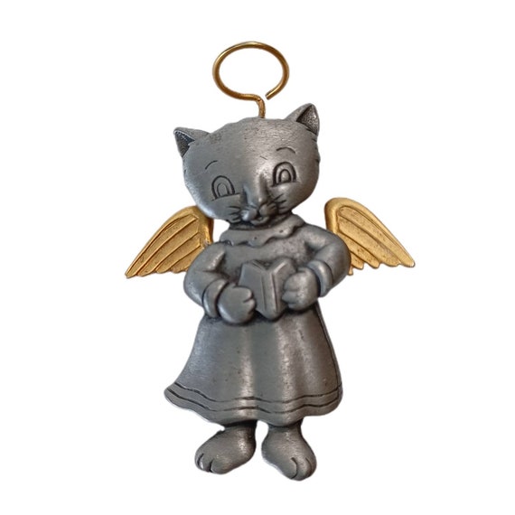 Vintage JJ Two Tone Angel Kitty with Articulated … - image 2