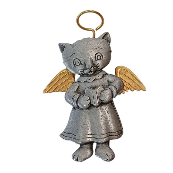 Vintage JJ Two Tone Angel Kitty with Articulated … - image 3