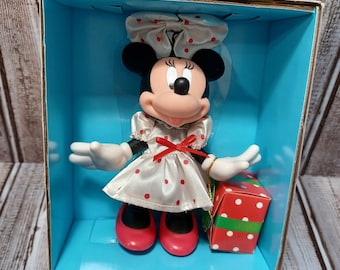 Vintage Disney Mattel Minnie Mouse Dressing Pretty Polka Dot Dress Minnie 1998.
