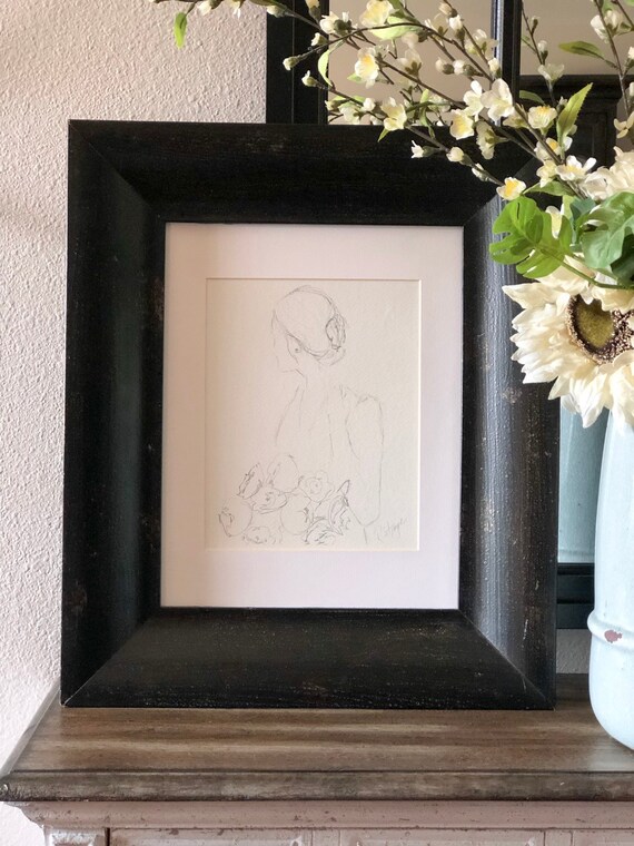 Details About Vintage 1961 Pencil Drawing Beautiful Flower Arrangement In A Vase By Strickland