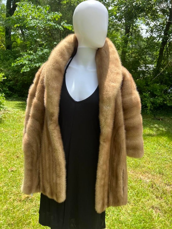 Thick Plush Vintage Mink Stole..with mink cap gin… - image 1