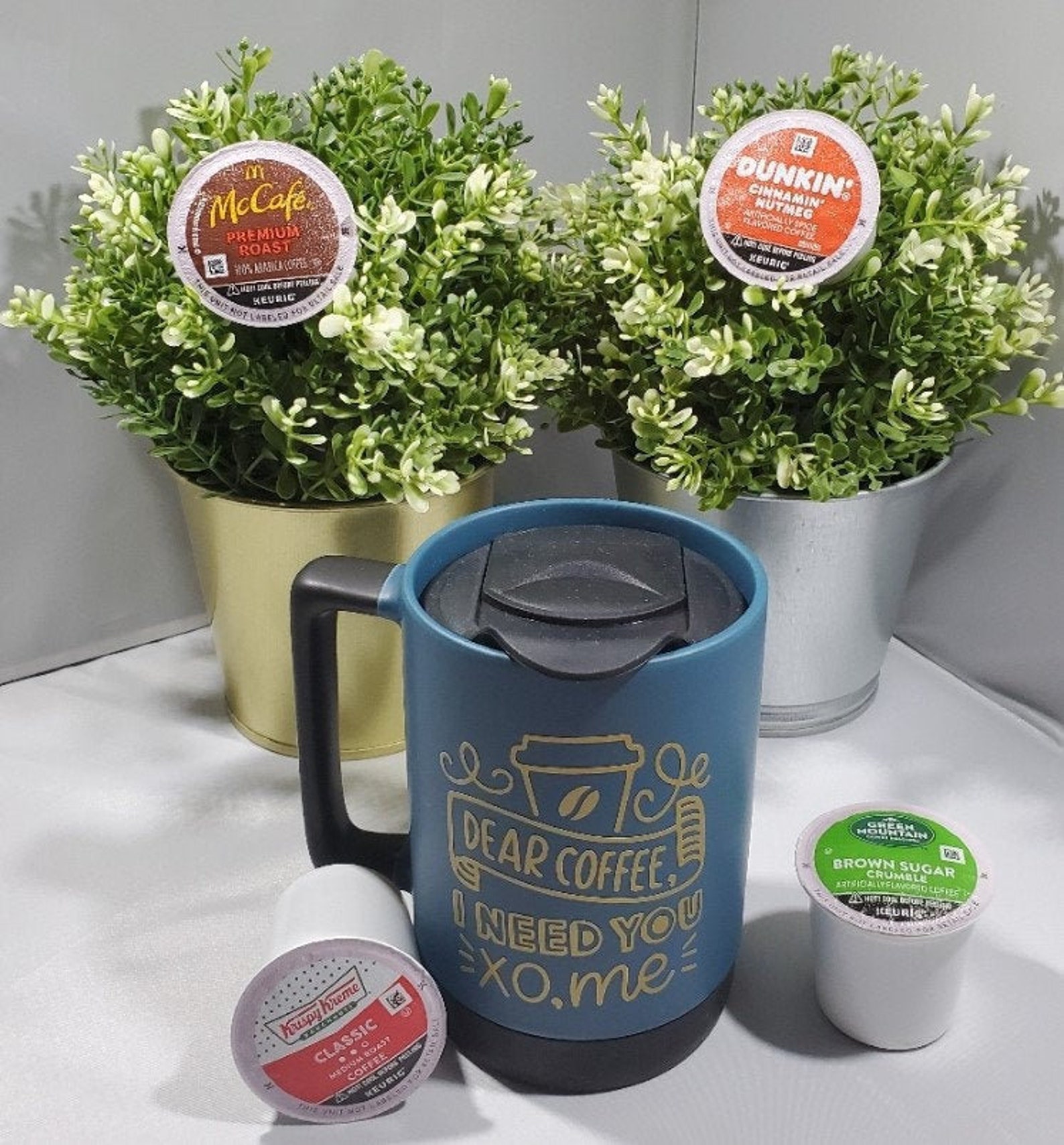 Travel mug with silicone base large handle with lid Etsy