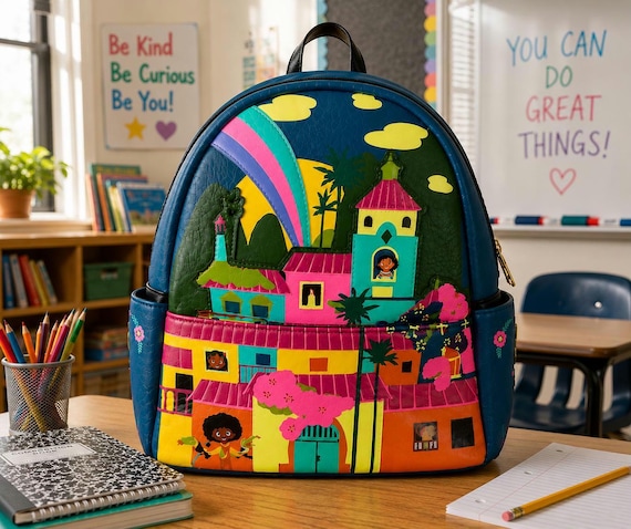 Disney Encanto Mini Backpack | Colorful Madrigal House Backpack | Loungefly Style Kids Backpack | Encanto Book Bag | Disney Collectible