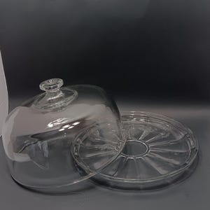 Vintage Style Glass Cake Stand with Dome Lid - Dessert Display