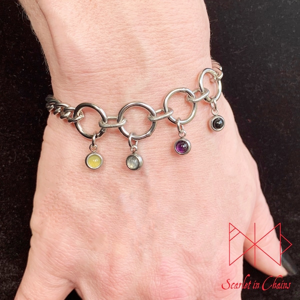 Stainless steel Non Binary Pride bracelet - NB bracelet - non binary cuff - coming out gift - LGBTQ+ jewellery - LGBTQ bracelet - nb pride
