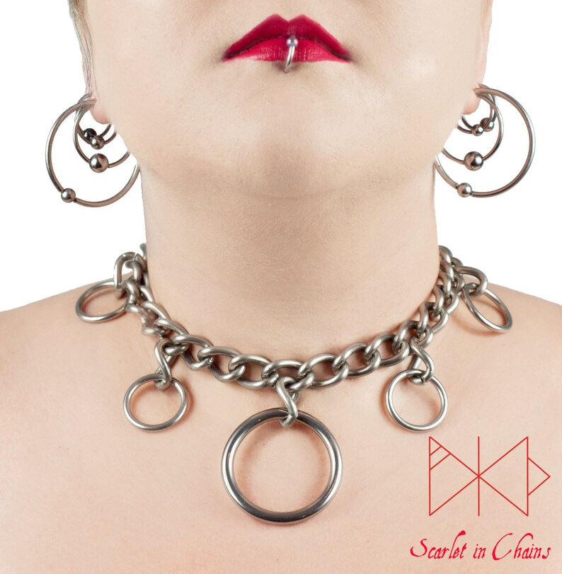 Bdsm Collar Bondage Jewllery Stainless Steel Valkyrie collar Locking Collar Punk Collar Chain Choker Fetish Jewllery Goth