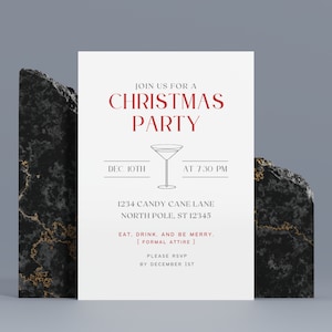 Christmas Cocktail Party Invitation Editable -- DIGITAL DOWNLOAD // Christmas Party // Editable Christmas Party Invite // Cocktail Christmas