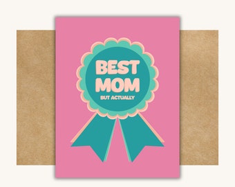 Best Mom Card -- Card for Mother's Day // Funny Mother's Day Card // Best Mom Card // Number One Mom Card // Cute Card for Mom