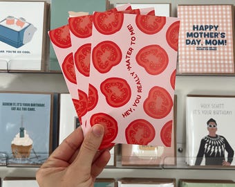 Tomato Postcard Set — You ‘Mater to Me Postcard // Funny Post Cards // Tomato Themed Card // Tomato Gift
