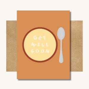 Get Well Soon Alphabet Soup Card -- Simple Get Well Soon Card // Generic Get Well Soon Card