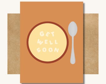 Get Well Soon Alphabet Soup Card -- Simple Get Well Soon Card // Generic Get Well Soon Card