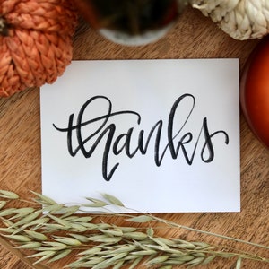 Thanks Chalk Lettered Card — Thank You Card // Thanks // Bulk Thank You Card // Thank You Card Pack