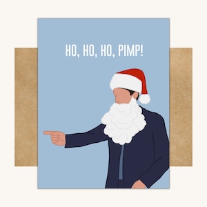 Michael Scott Christmas Card -- The Office Christmas Card // Ho Ho Ho Pimp // Michael Scott Card // Christmas Gift for Office TV Show Fan