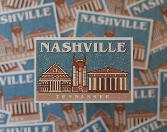 Nashville Christmas Postcard — Nashville Gingerbread Skyline // Christmas Postcard // Nashville Potcard // Gingerbread Theme Postcard