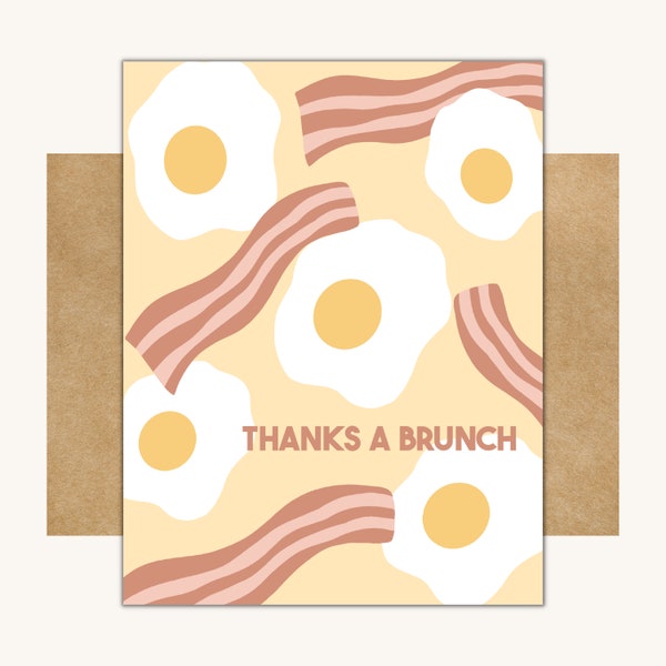 Thanks a Brunch Card -- Thank You Card // Funny Thank You Card // Brunch Card // Funny Thankful Card // Pun Thank You Card