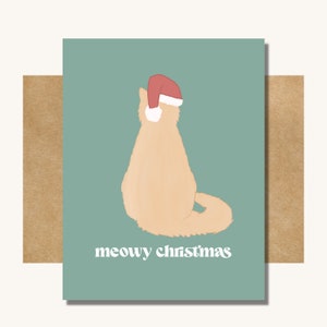 Meowy Christmas Card -- Cat Christmas Card // Funny Christmas Card // Pet Christmas Card // Cat Card // Cat Lover Card // Cat Holiday Card